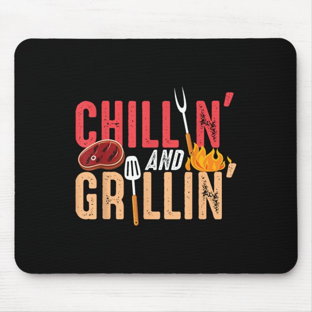 Chillin And Grillin Barbecue Party  Mouse Mat (Front)