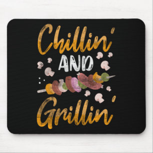 Chillin And Grillin Bbq Smoker Gifts Funny Byrbequ Mouse Mat