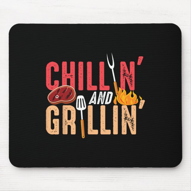 Chillin And Grillin Byrbecue Party  Mouse Mat (Front)
