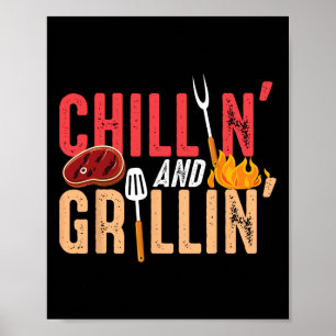 Chillin And Grillin Byrbecue Party Poster