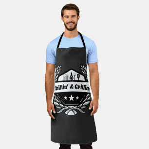 Chillin' and Grillin' Dad Funny  Apron