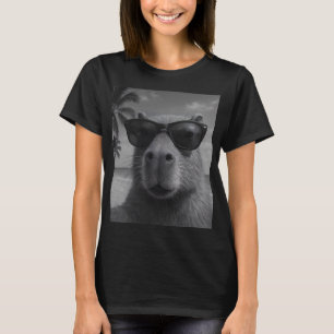 Chillin' Capybara Beach Selfie Sunglasses Graphic T-Shirt