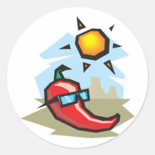 chillin chilli pepper classic round sticker