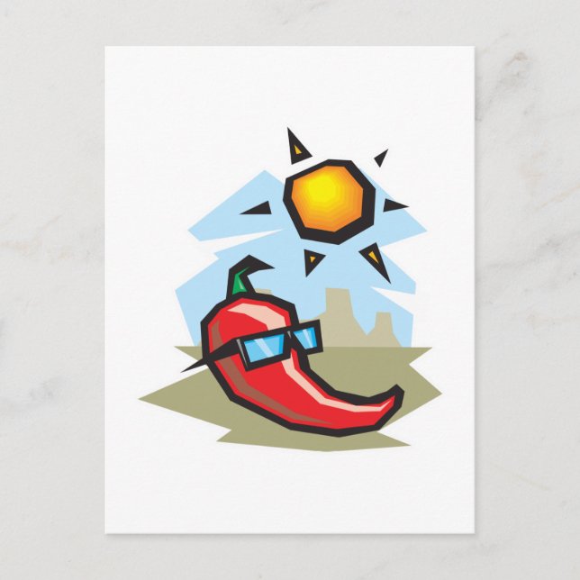 chillin chilli pepper postcard (Front)