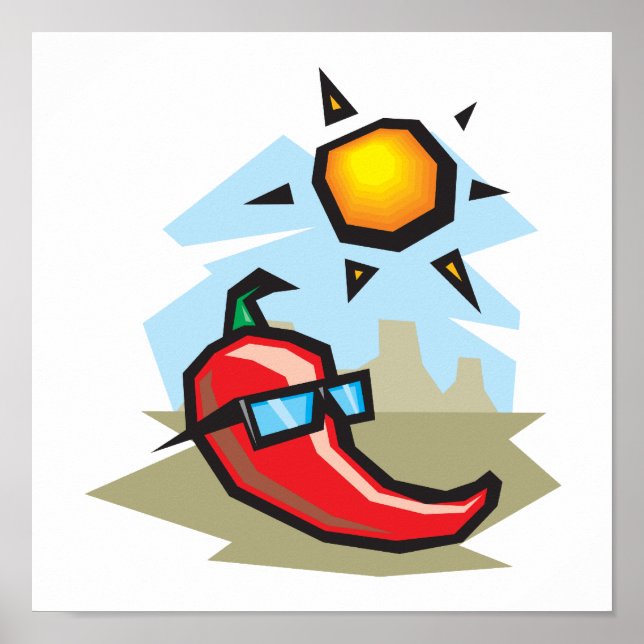 chillin chilli pepper poster (Front)