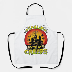 Chillin Creeps Haunted House Halloween Witches Sku Apron