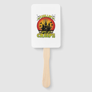 Chillin Creeps Haunted House Halloween Witches Sku Hand Fan