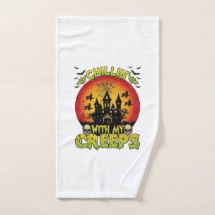 Chillin Creeps Haunted House Halloween Witches Sku Hand Towel