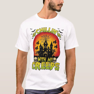 Chillin Creeps Haunted House Halloween Witches Sku T-Shirt