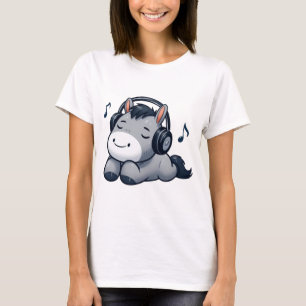 Chillin' Donkey Listening to Music T-Shirt