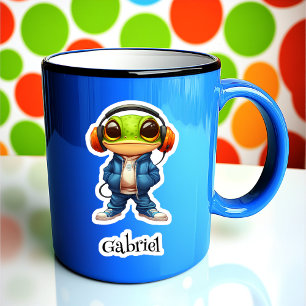 Chillin' Frog Personalised Vinyl Sticker