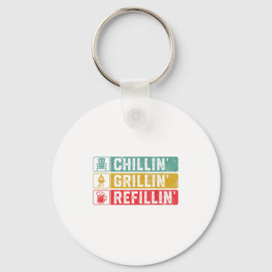 Chillin Grillin Refillin Bbq Pit Meat Smoker Grill Key Ring