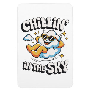 Chillin' in the Sky Cloud Design Fun Refrigerator Magnet