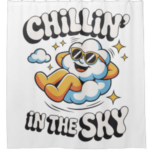 Chillin' in the Sky Fun Cloud Design Shower Curtain