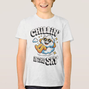 Chillin' in the Sky Retro Cloud Design for Summer Tri-Blend Shirt