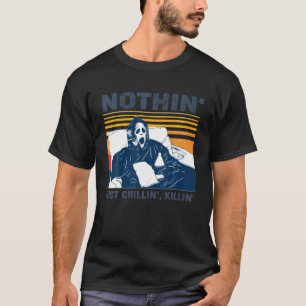 Chillin, Killin Scream Ghost Graphic Vintage Custo T-Shirt
