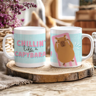 Chillin' Like a Capybara Funny Summer Trendy Coffee Mug