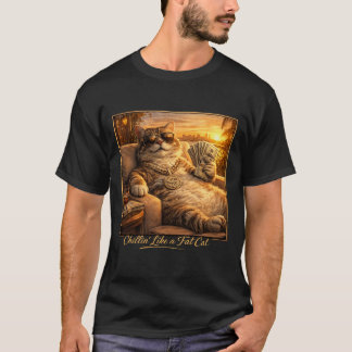 Chillin' Like a Fat Cat Funny Cat T-Shirt