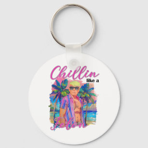 Chillin Like A Felon Funny Trump For President Sum Key Ring