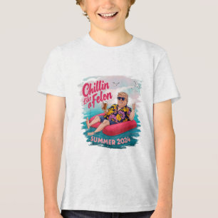 Chillin Like A Felon Funny Trump For President Sum Tri-Blend Shirt