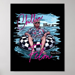 Chillin Like A Felon Funny Trump Summer 2024 _4 Poster