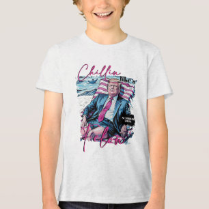 Chillin Like A Felon Funny Trump Summer President Tri-Blend Shirt