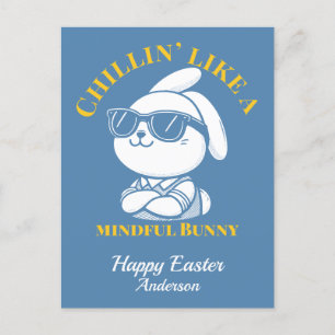Chillin' Like a Mindful Bunny Easter  Postcard