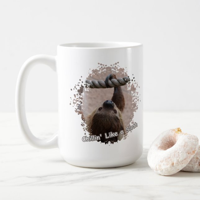 Chillin' Like a Sloth Coffee Mug (With Donut)