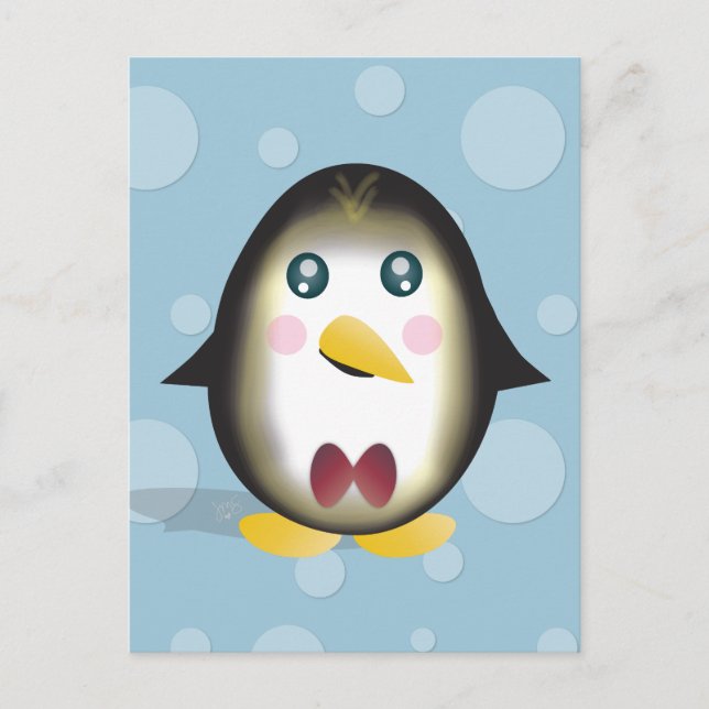 Chillin' Penguin Vertical Postcard (Front)