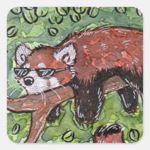 Chillin' Red Panda Square Sticker