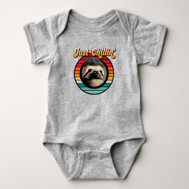 Chillin’ Sloth Baby Bodysuit (Front)