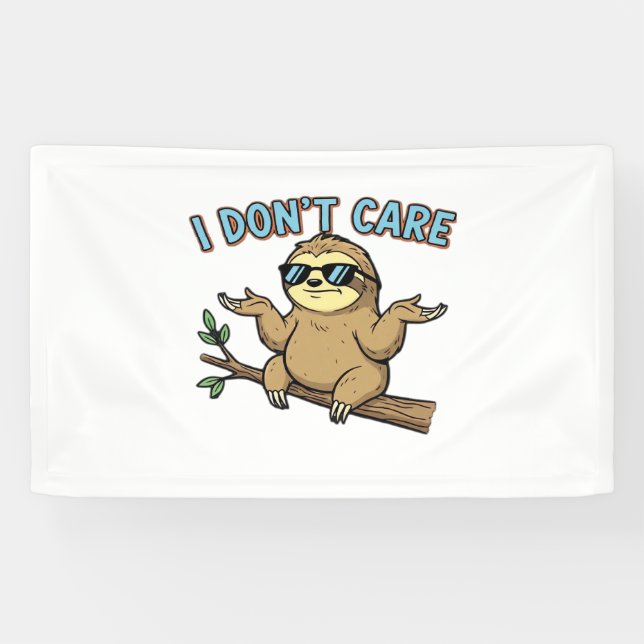 Chillin' Sloth I Don't Care Design Essential T-Shi Banner (Horizontal)