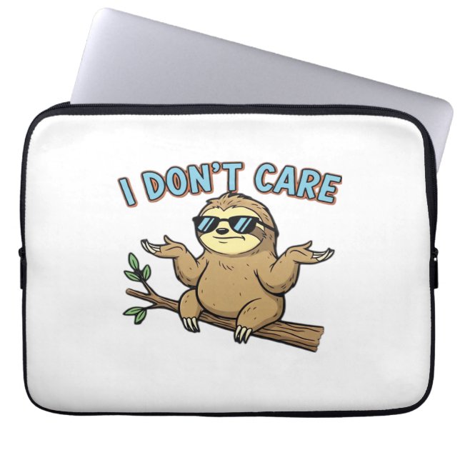Chillin' Sloth I Don't Care Design Essential T-Shi Laptop Sleeve (Front)