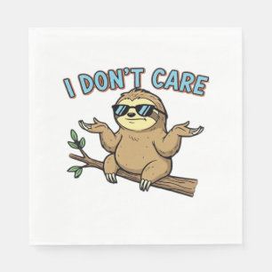Chillin' Sloth I Don't Care Design Essential T-Shi Napkin