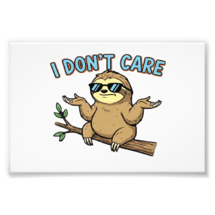 Chillin' Sloth I Don't Care Design Essential T-Shi Photo Print