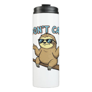 Chillin' Sloth I Don't Care Design Essential T-Shi Thermal Tumbler