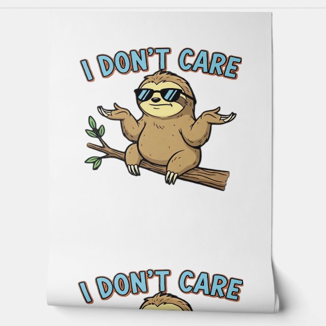 Chillin' Sloth I Don't Care Design Essential T-Shi Wallpaper (Unrolling)