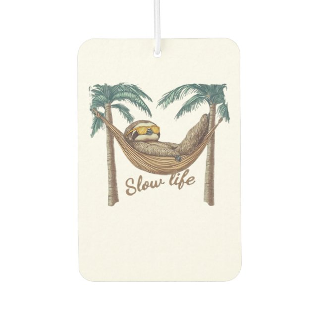 Chillin' Sloth in a Hammock Oversized T-Shirt Car Air Freshener (Front)