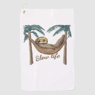 Chillin' Sloth in a Hammock Oversized T-Shirt Golf Towel
