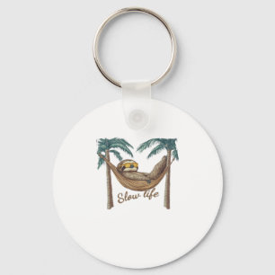 Chillin' Sloth in a Hammock Oversized T-Shirt Key Ring
