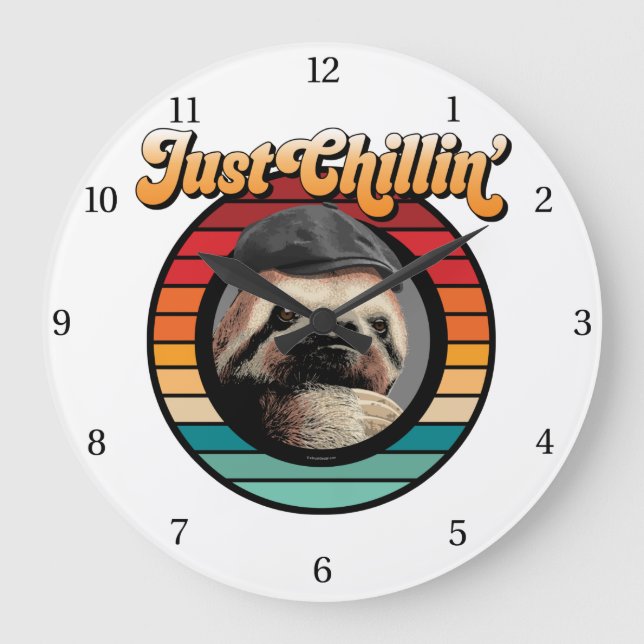 Chillin’ Sloth Large Clock (Front)