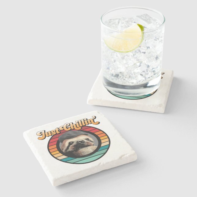 Chillin’ Sloth Stone Coaster (Side)