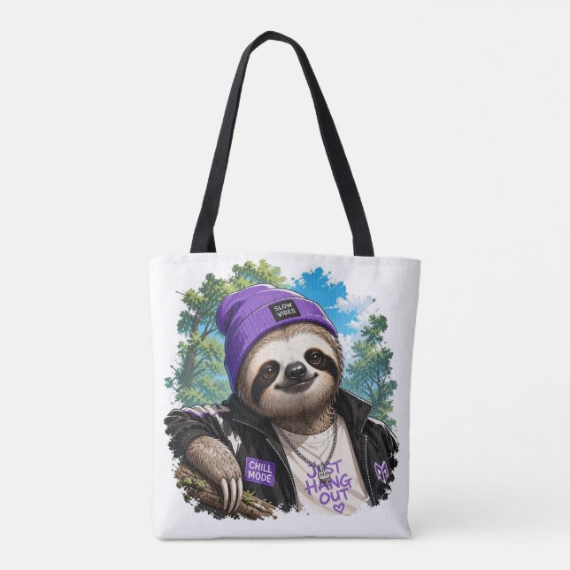 Chillin' Sloth Tote Bag (Back)