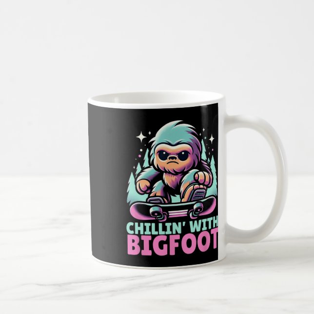 Chillin’ With Bigfoot Alpine Winter Sports Snowboa Coffee Mug (Right)