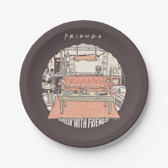 Chillin' with FRIENDS™ Cartoon Paper Plate (Front)