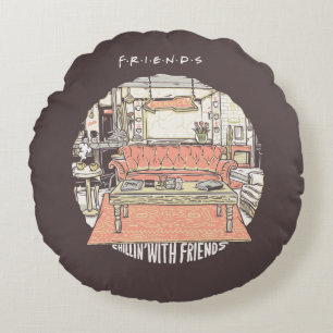 Chillin' with FRIENDS™ Cartoon Round Cushion