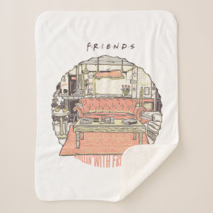 Chillin' with FRIENDS™ Cartoon Sherpa Blanket