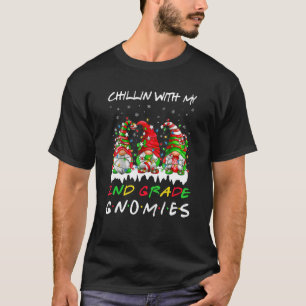 Chillin With My 2nd Grade Gnomies Teacher Christma T-Shirt