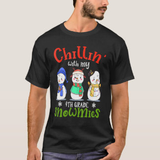 Chillin' With My 4th Grade Gnomies Teacher Christm T-Shirt