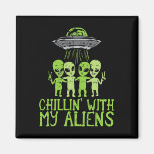 Chillin With My Aliens Group Toddler Boys Hallowee Magnet